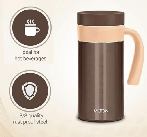 Milton Flagon Thermosteel Vacuum Insulated Flask, 400 ml, Steel - Image 7